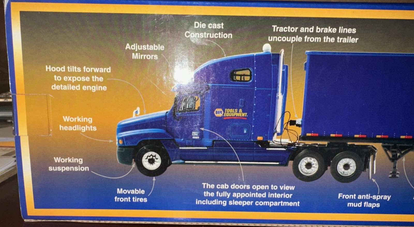 Napa Tools and Equipment 1/43 Freightliner Semi Die cast Coin Bank Battery Power