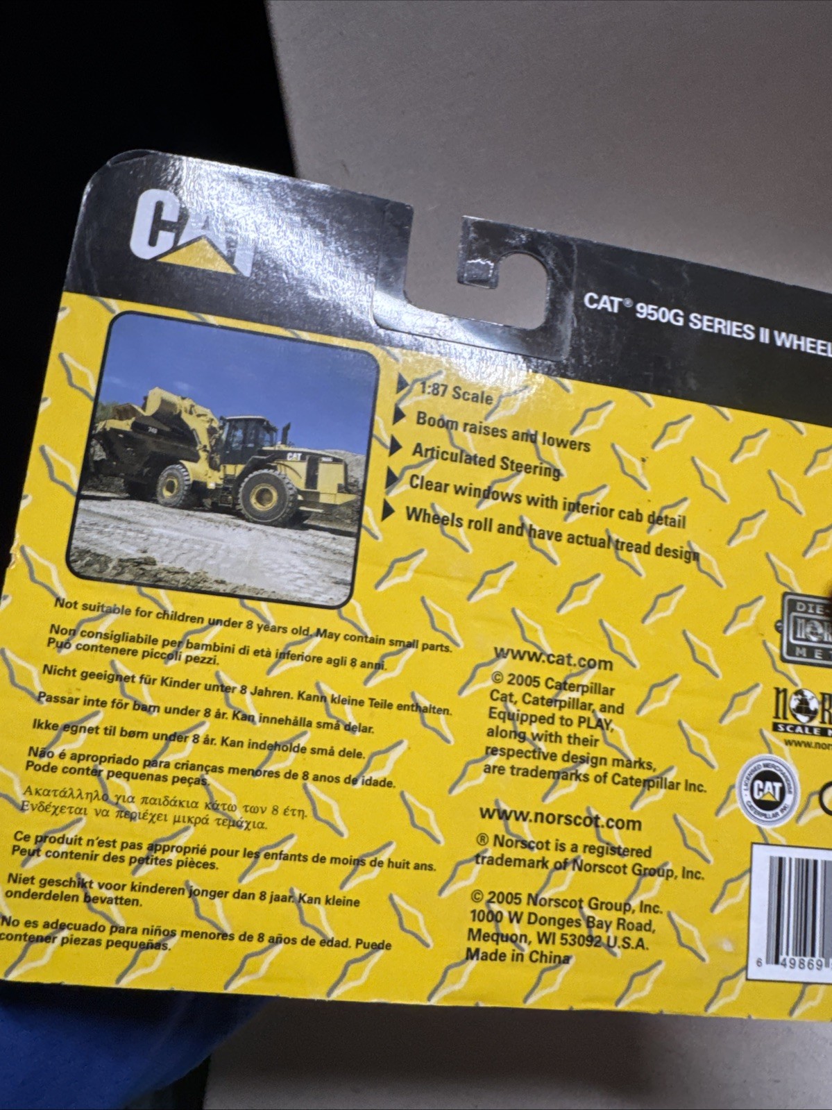 NORSCOT Caterpillar CAT 950G Series II Wheel Loader 55402 Scale 1:87 NIB