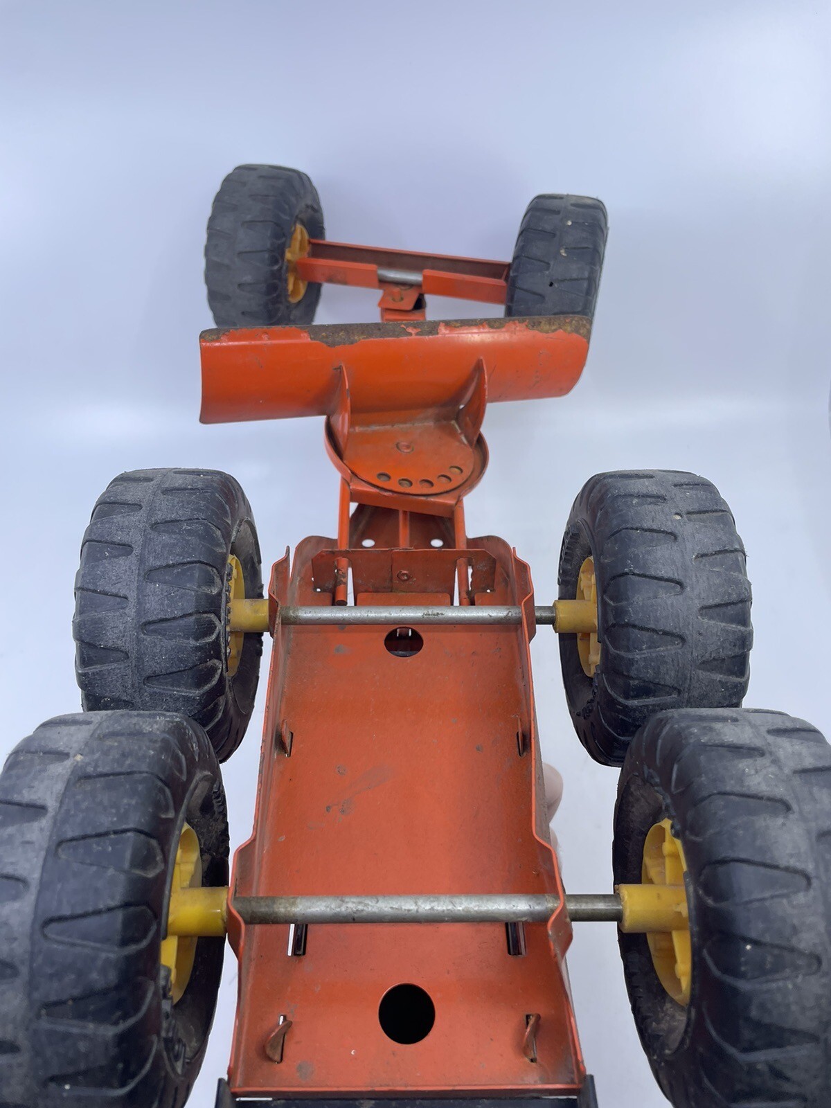 Vintage 1970’s Tonka MR-970 On Wheels ORANGE Pressed Steel Toy Road Grader