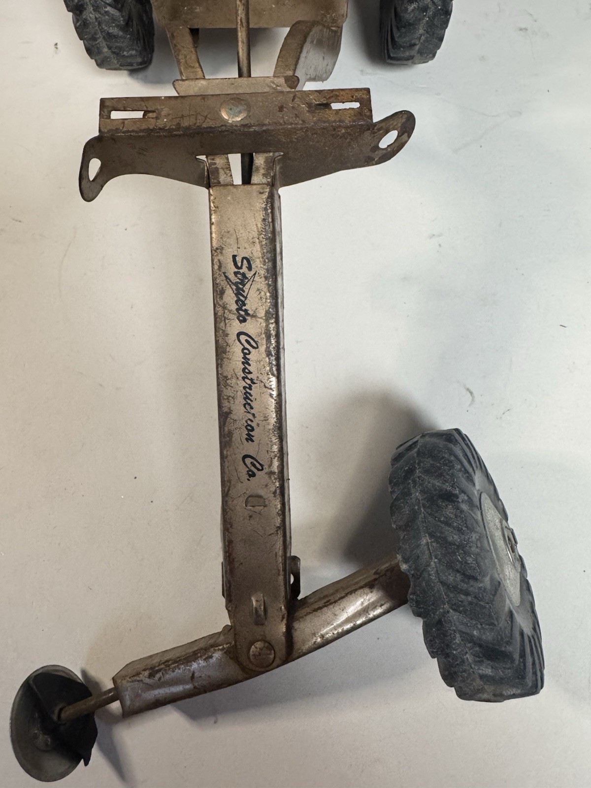 vintage structo pressed steel road grader tractor bronze color Needs Repair