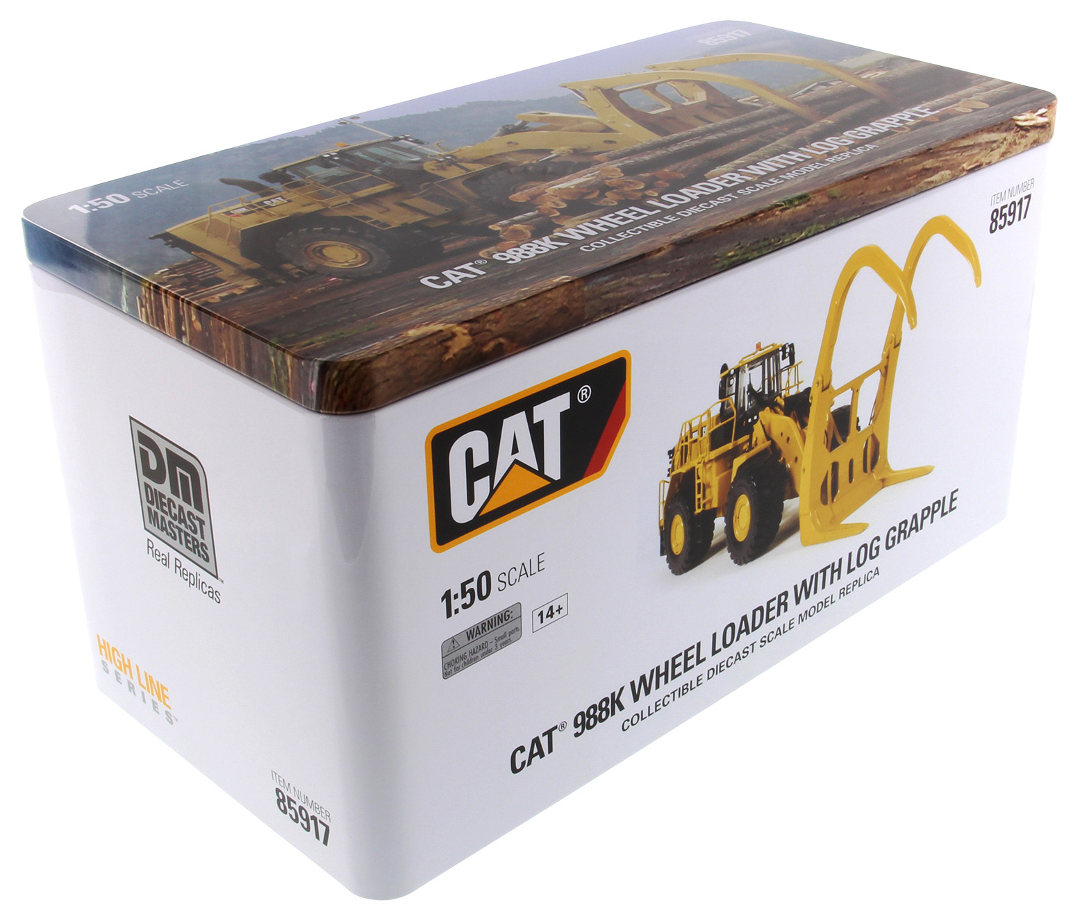 DM 1:50 CAT 988K Caterpillar Wood Handler Model Alloy Vehicle Model 85917