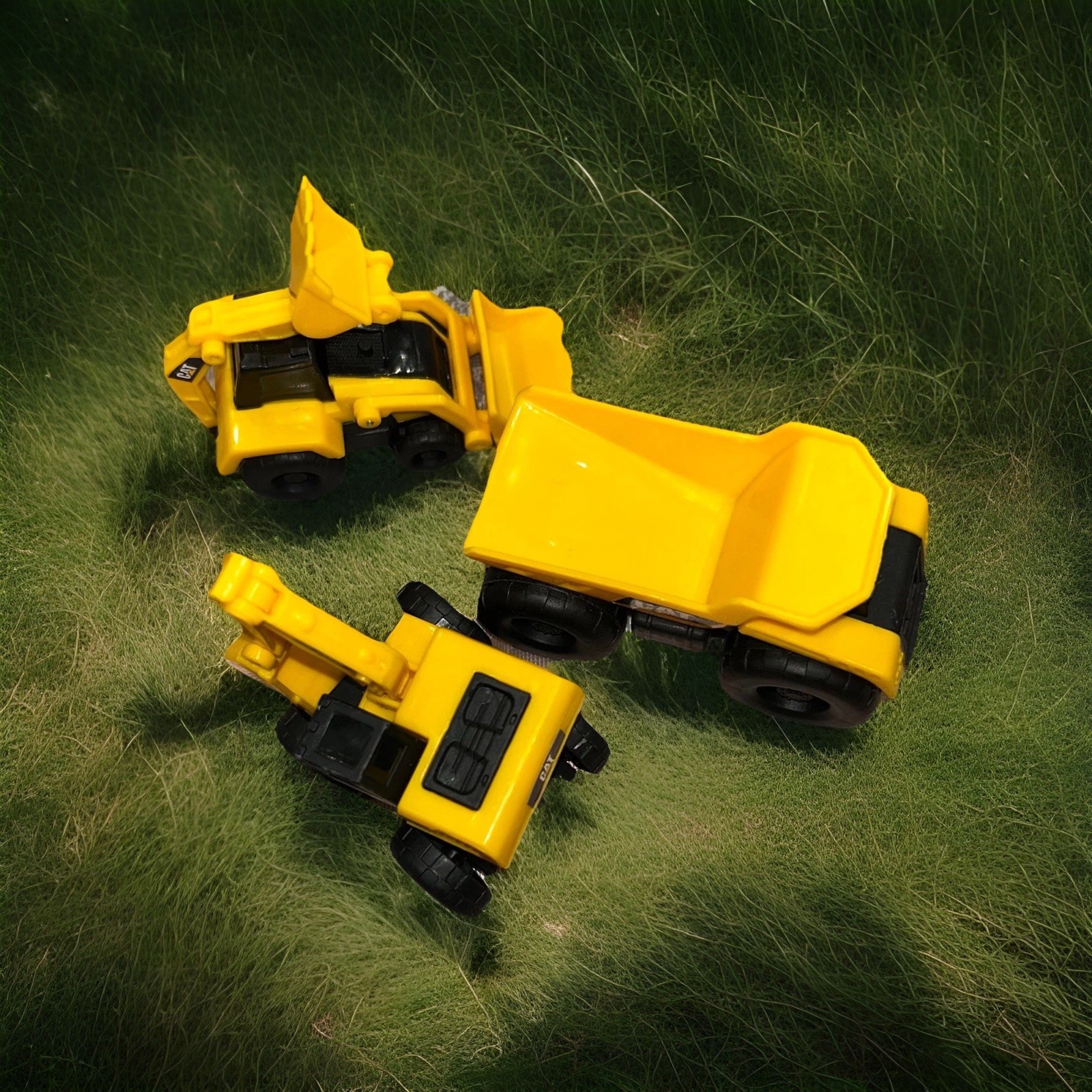 Preschool Push Toys 3 Toy CAT Construction Vehicles Construction Moving Part EUC