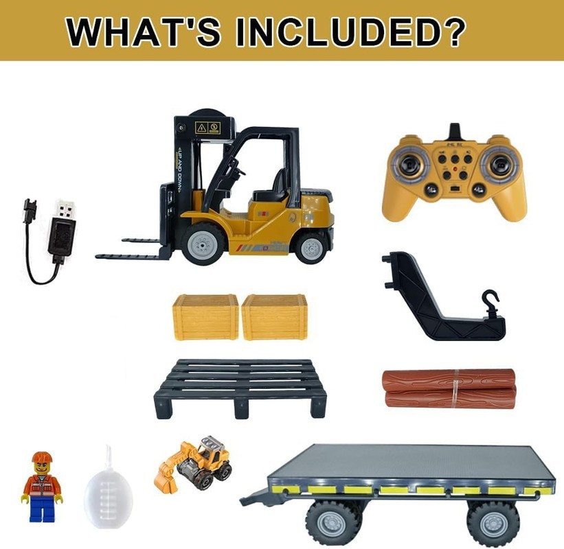 Remote Control Forklift with Flatbed Truck 11 Ch. RC Forklifts with Spray NEW !