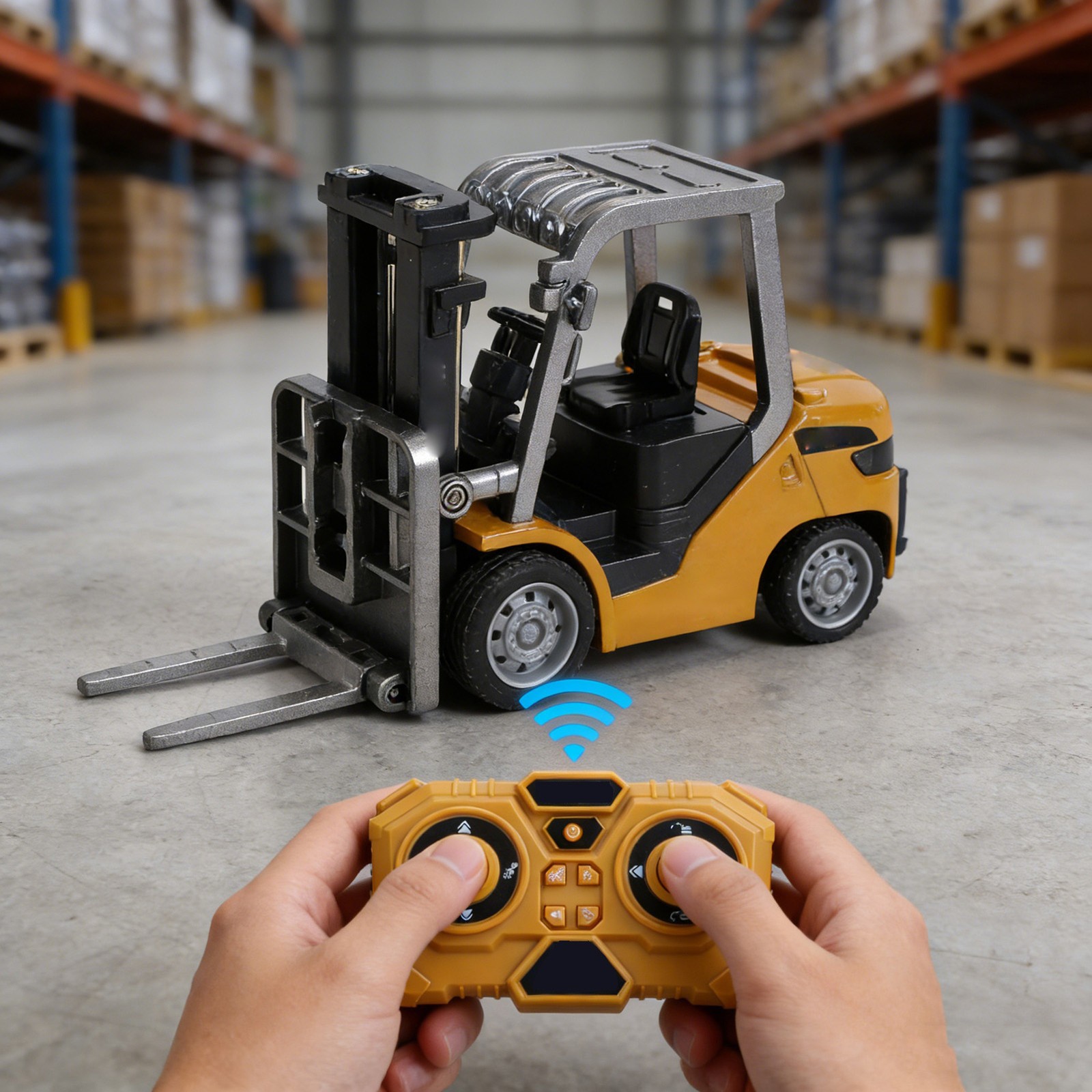 1/64 RC Forklift Toy Full Proportional Zinc Alloy For Construction Enthusia IABC
