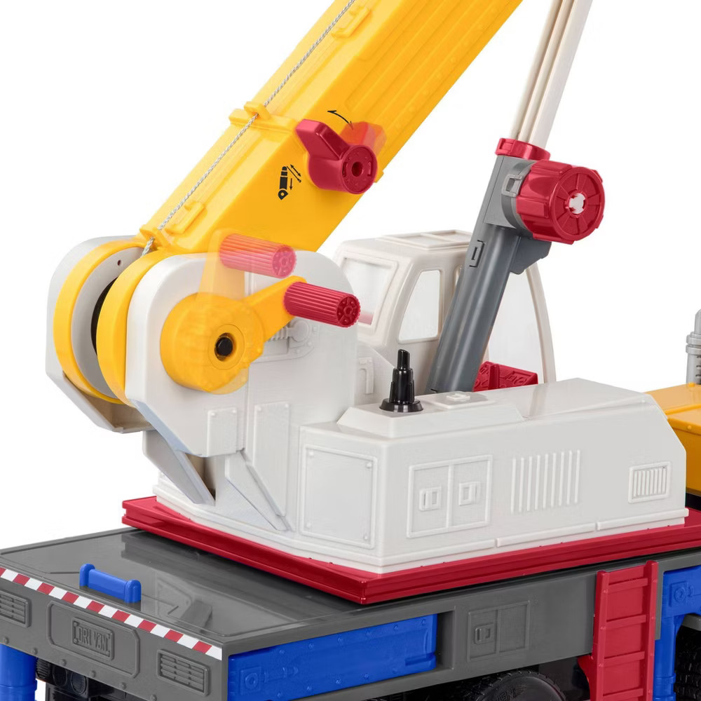 DRIVEN by Battat Jumbo Crane Truck Movable Arm Engine Sounds Lights Batteries