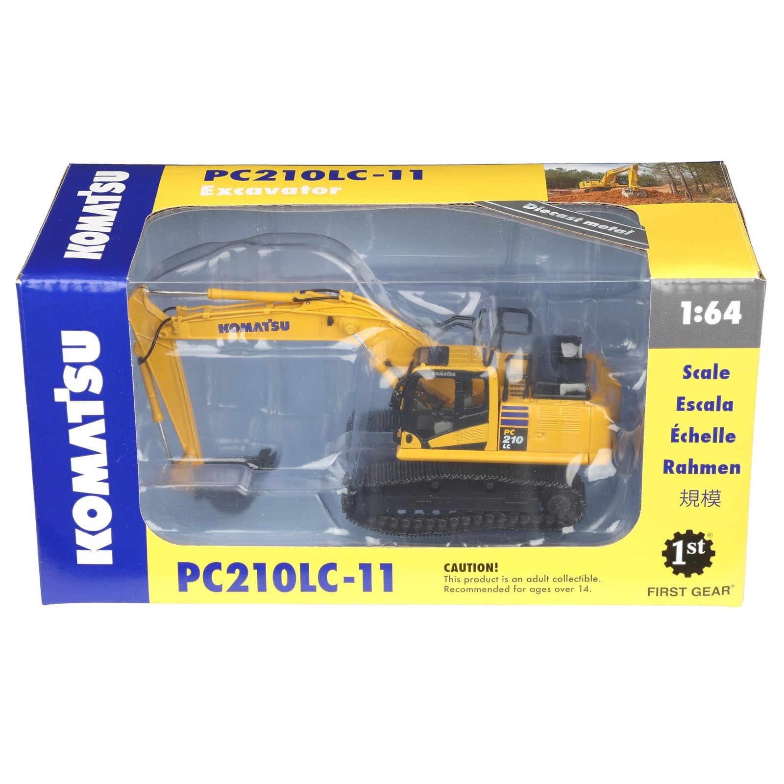 1/64 Diecast Komatsu PC210LC-11 Excavator w/ Metal Tracks by First Gear 60-0326