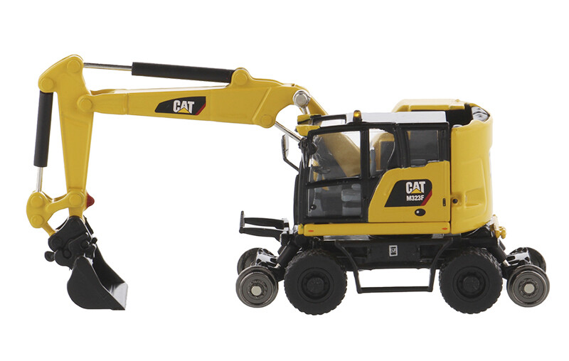 1:87 DM M323F Railroad Wheeled Excavator Construction Machine Diecast Model