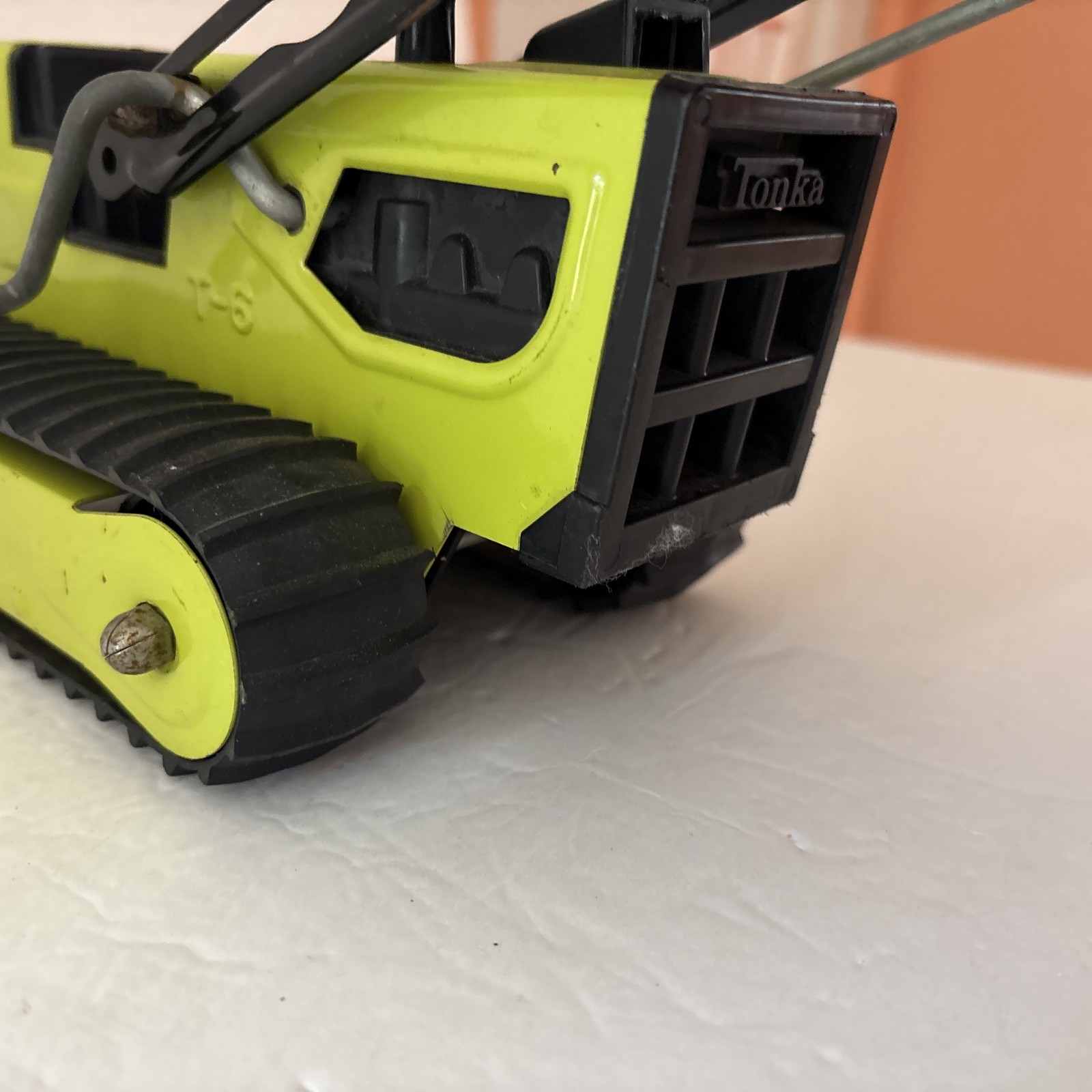 Vintage TONKA T-6 Front end Loader Excavator 1970s Green Steel Bulldozer Digger