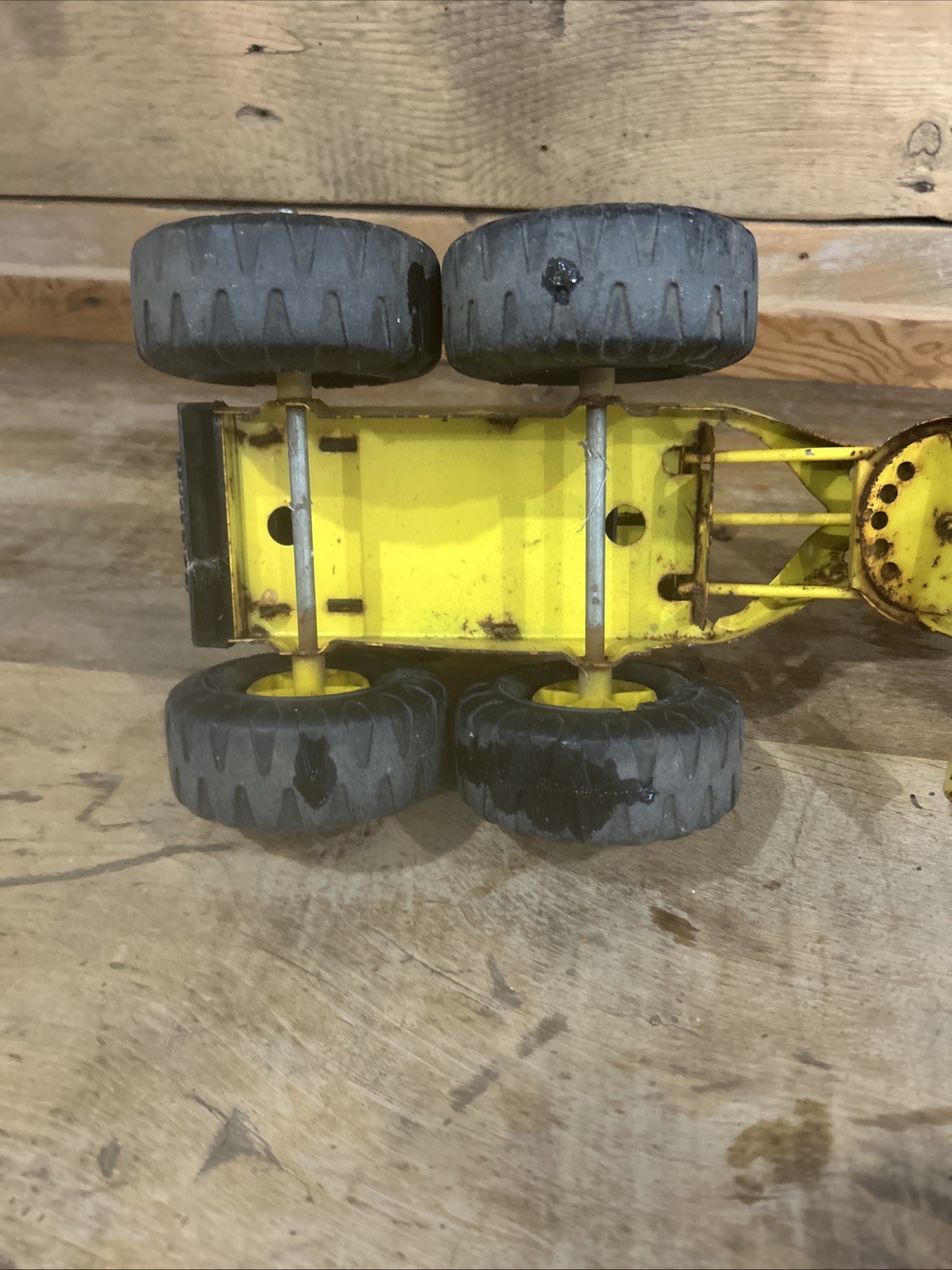 Vintage Tonka Road Grader 1970’s Toy Pressed Metal Yellow ~ 17” Long