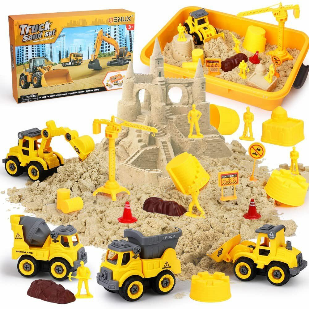 Constrution Beach Truck W/2.2lbs Magnetic-Sand Sand Building Vehicles Toys Kit