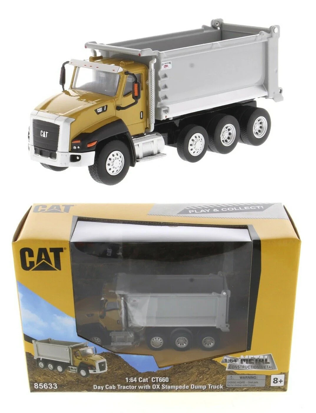 Caterpillar CAT CT660 Day Cab w/ OX Stampede Dump Truck 1/64 Scale Diecast Model