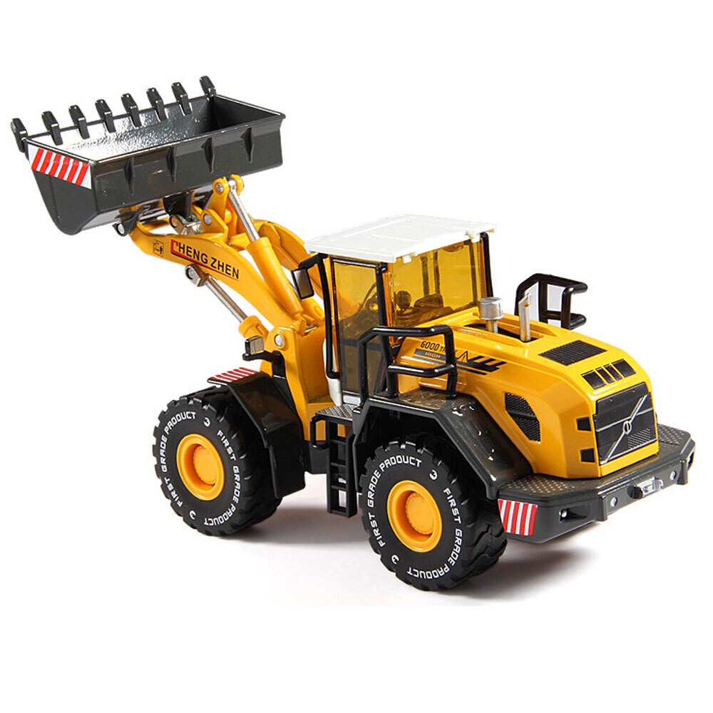 Loader Tractor Bulldozer Construction Vehicle Model Metal Diecast Toy Car Yellow