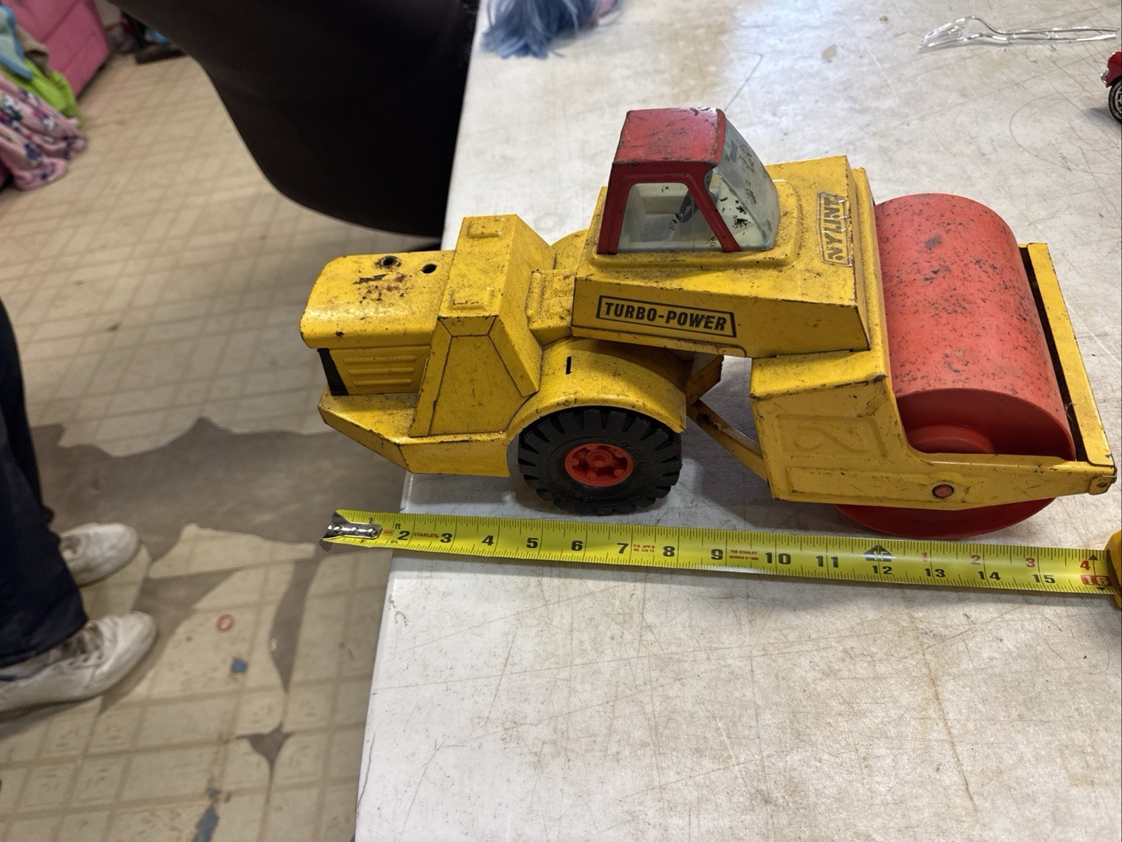 Vintage 1960’s NYLINT Pressed Steel Turbo-Power Articulating Steam Roller