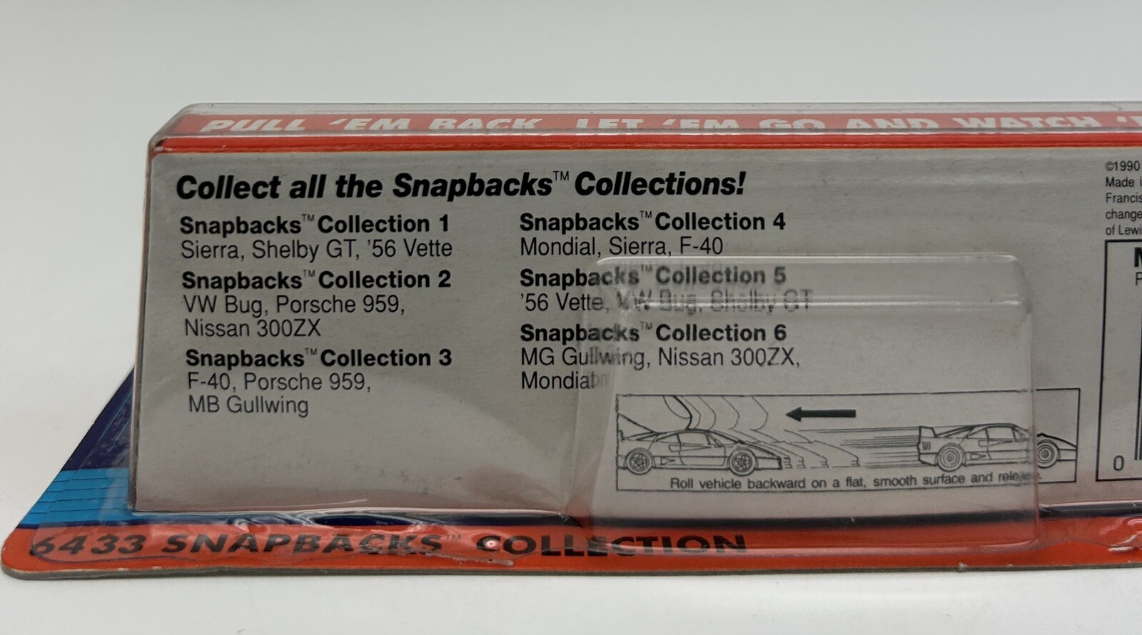 1990 Micro Machines SNAP BACKS #4 Pullback Power w/ Bonus license plate (NEW)