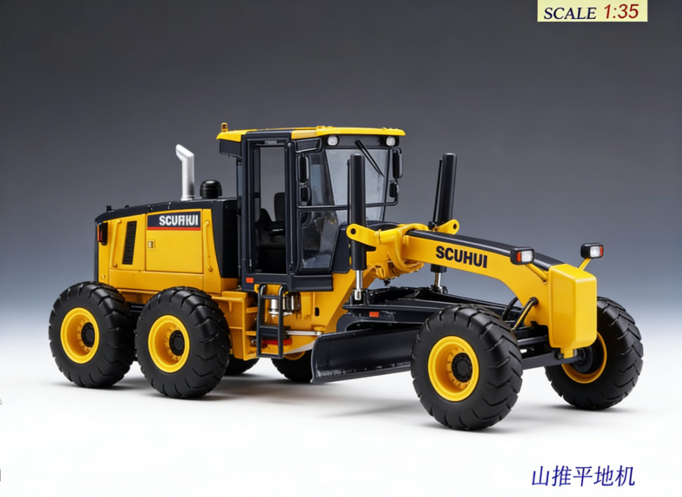 1:35 29CM SHANTUI SG27-G Motor Grader Construct Equipment Machine Diecast Model