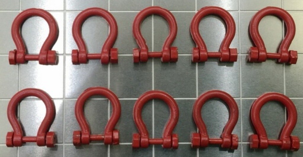 YCC – Set of 10 Red Unthreaded Shackles with Bolts and Nuts 150/…