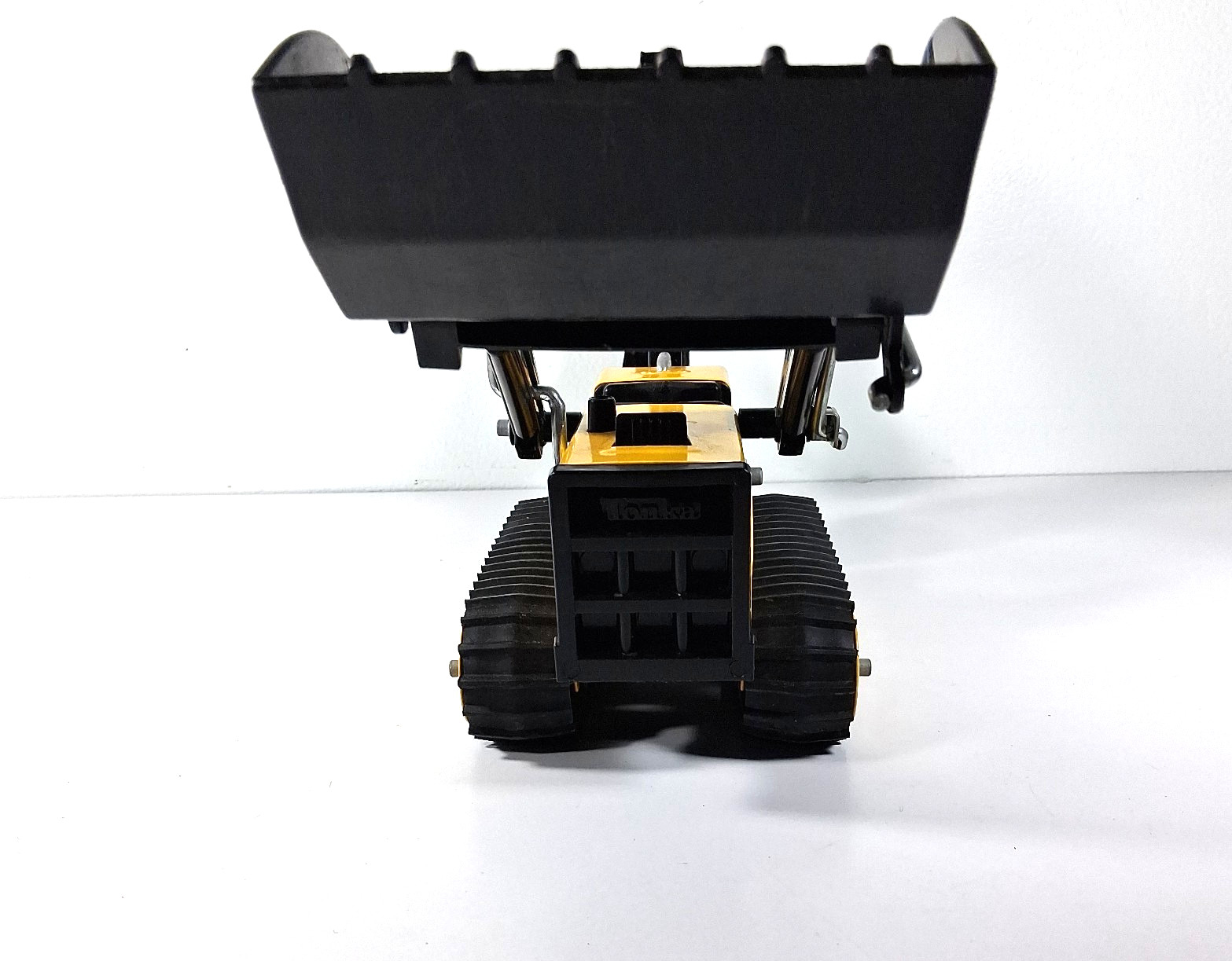 Tonka Trax Backhoe & Front End Loader Yellow Tractor Classic Metal Vintage