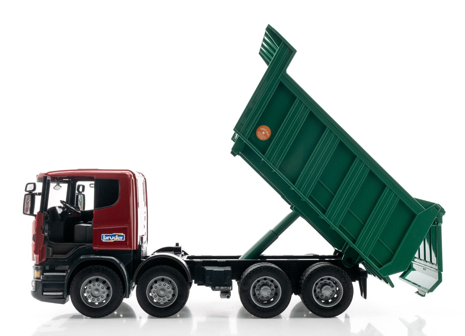 Bruder 2009/2010 Scania Green & Red R-Series Dump Truck 03550 20x7x9″ 1:16 USED