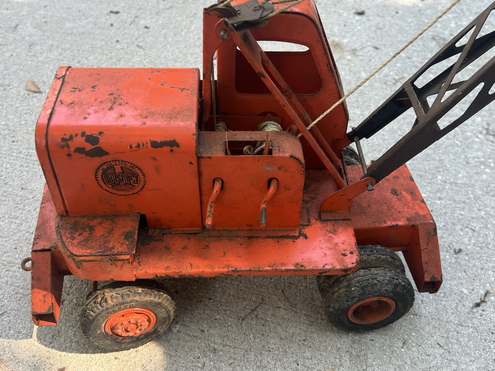 Vintage Unit Crane & Shovel Corp Charles Doepke Model Toy Co. 1949-1954 ; Orange