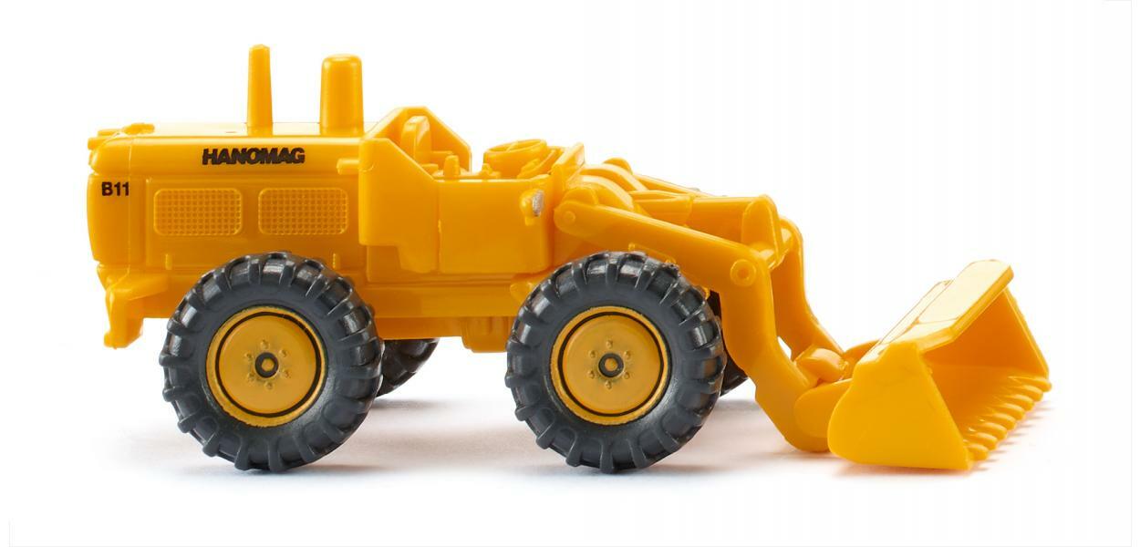 WIKING 097402 N Scale Hanomag Scraper with Yellow Front Shovel Year 1964-72