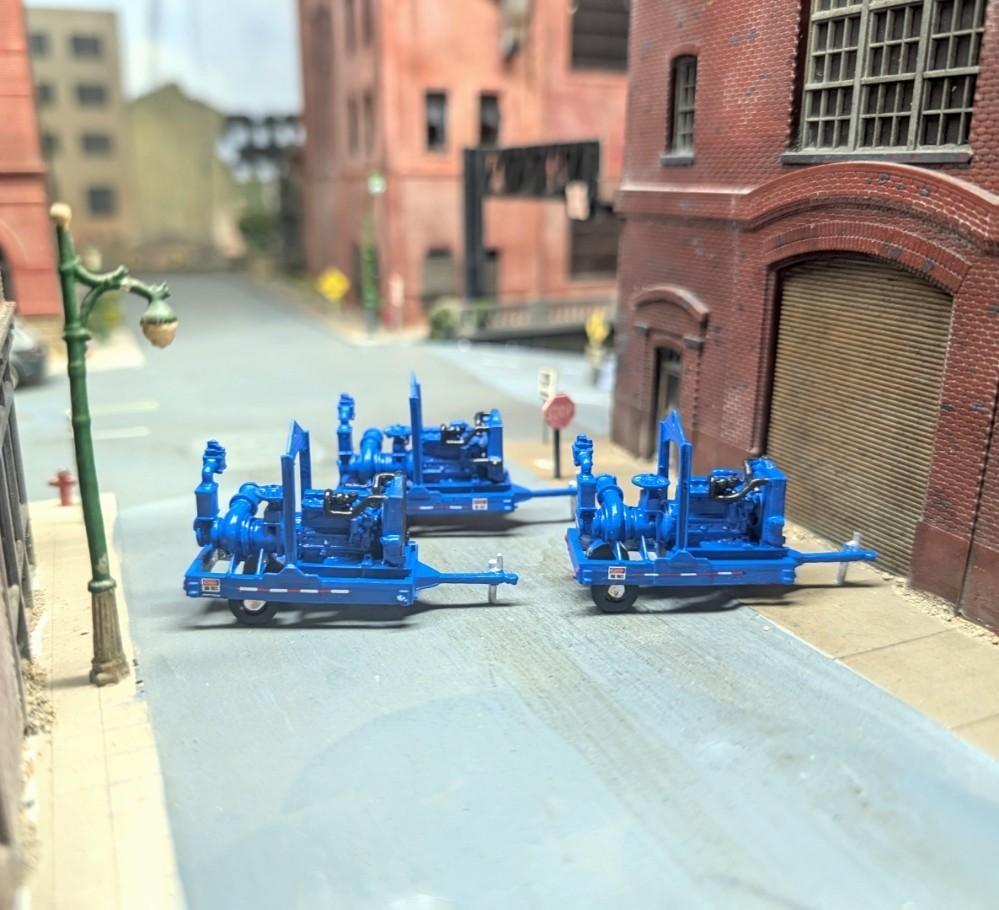 Custom Built 1/87 HO Scale 3D Printed Thompson Trailer Mounted Water Jet Pumps