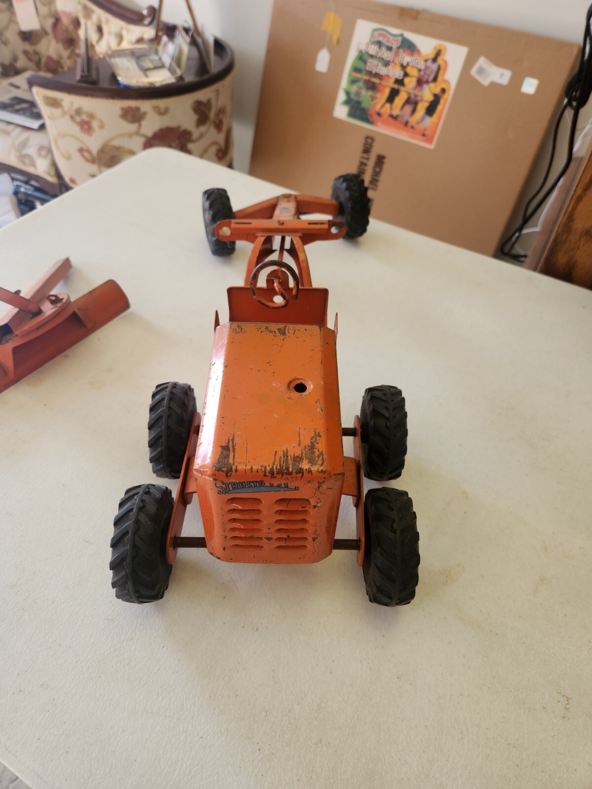 Vintage Structo Road Grader Orange With Original Box