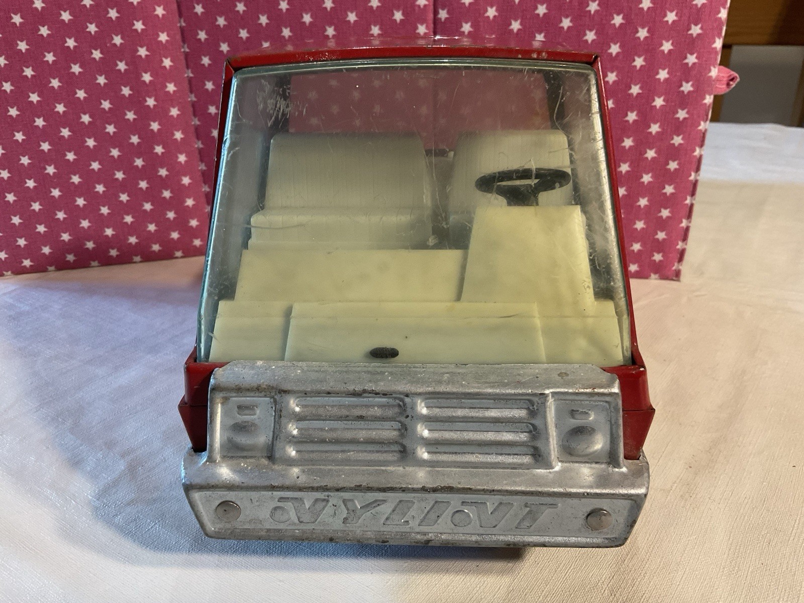 VTG. NYLINT PRESSED STEEL TRUCK CAB W/TRUE VALUE LITHO, HEAVYWEIGHT, RESTORE