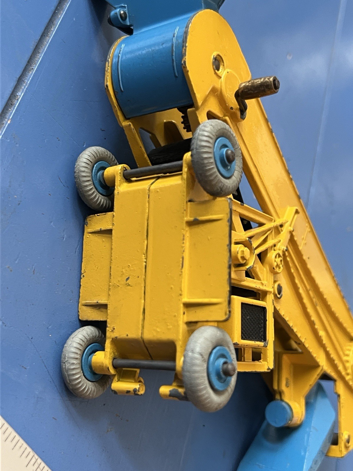 Dinky Toys 564 Yellow Mid-Blue Elevator Loader Made in England Belt Is Broke