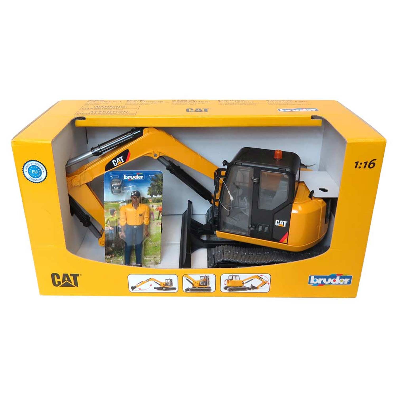 Bruder Toys CAT Mini Excavator with Worker Vehicle 2467