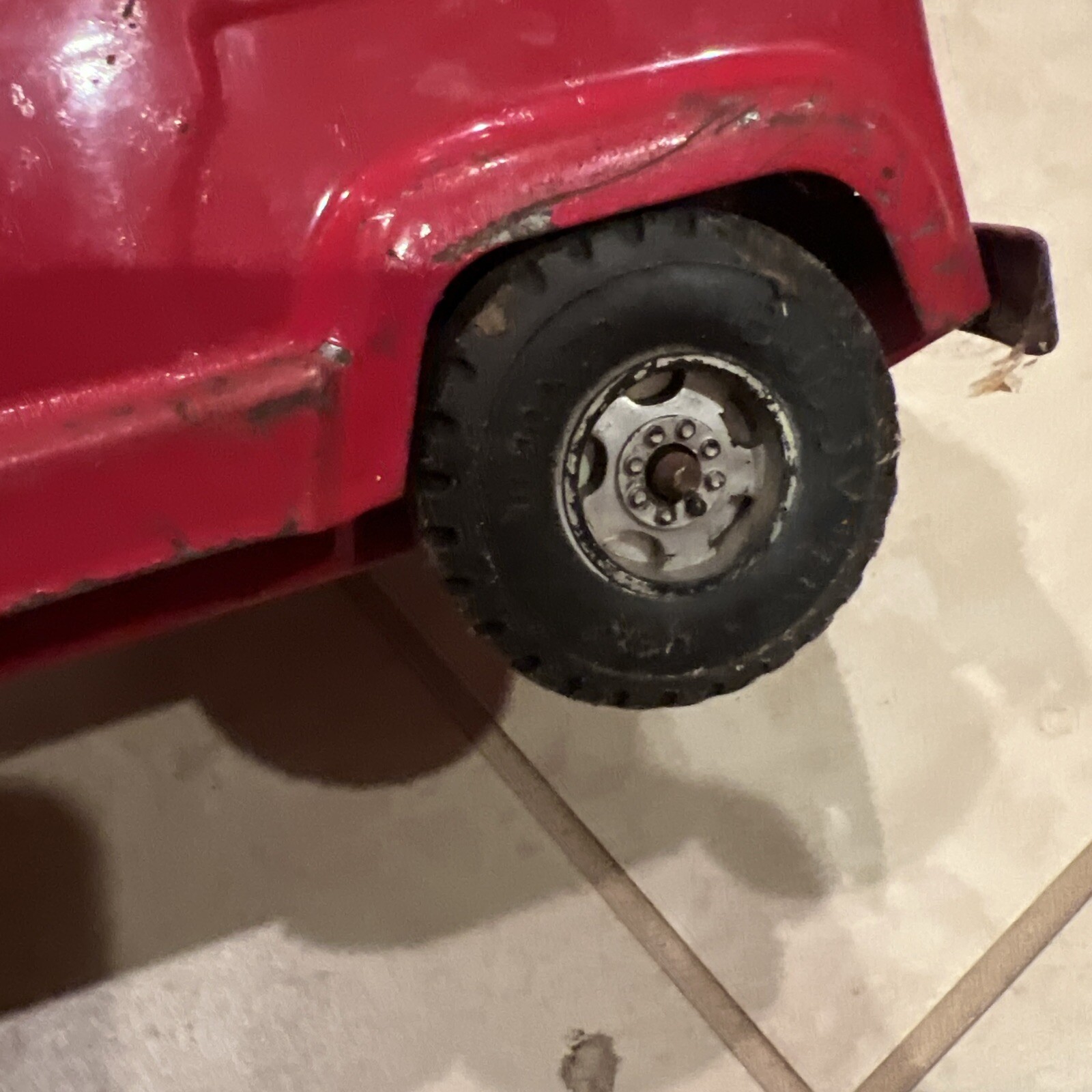 Vintage Buddy “L” GMC Extension Ladder Trailer Fire Truck Display, Parts Or Rep-