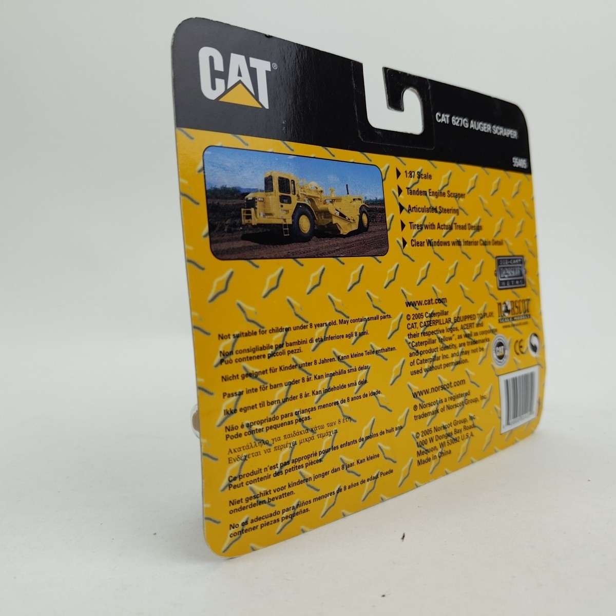 NORSCOT CAT 1:87 HO Scale Caterpillar 627G Auger Scraper 55405 Diecast Model NEW