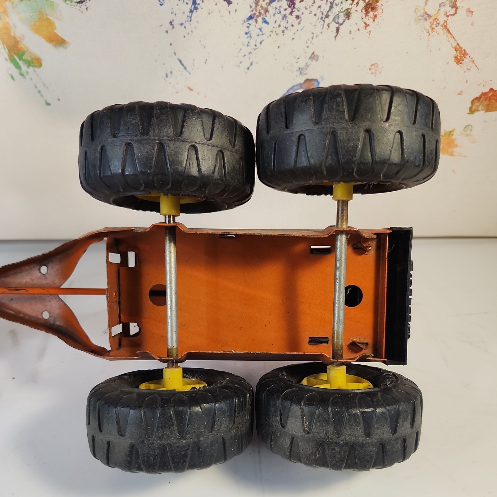 Vintage 1970’s Tonka MR-970 On Wheels ORANGE Pressed Steel Toy Road Grader