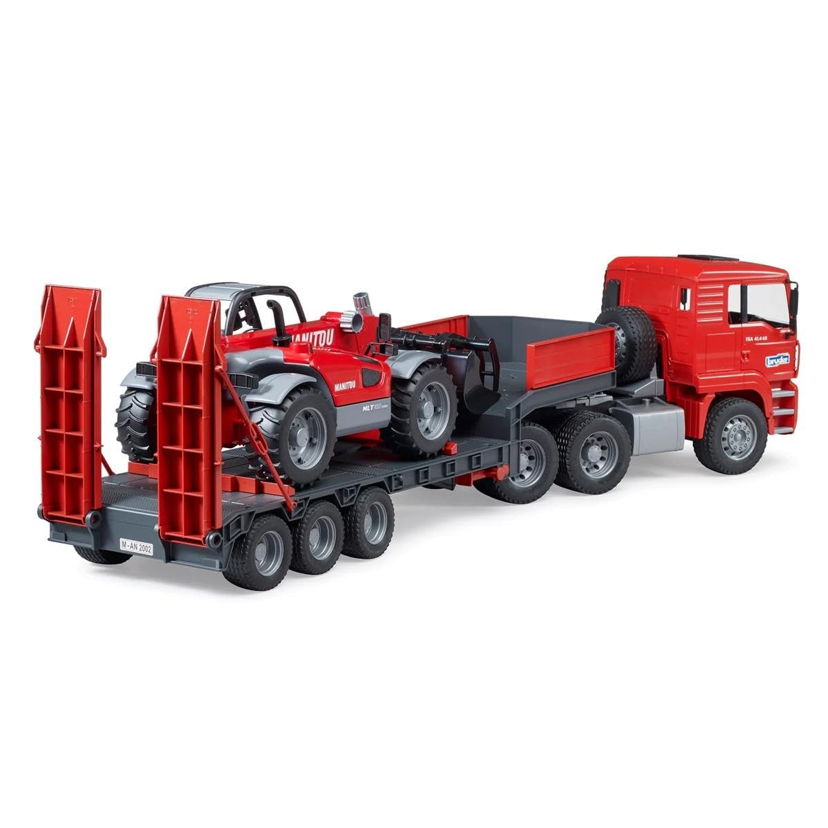 Man Tga Low Loader Truck With Steerable Telescopic Handler Construction Toy