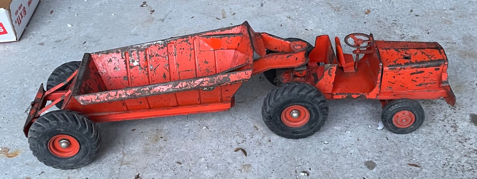 Vintage Doepke Euuclid Bottom Dump Earth Mover Tractor Pioneer Orange