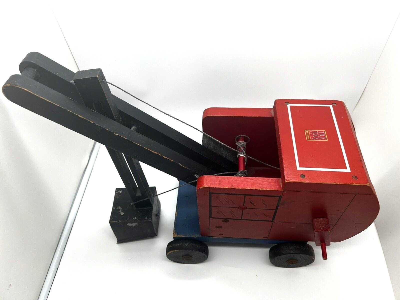 Tick Tock Wooden Toy – Made For Firestone – Antique Steam Shovel 1940s Excavator