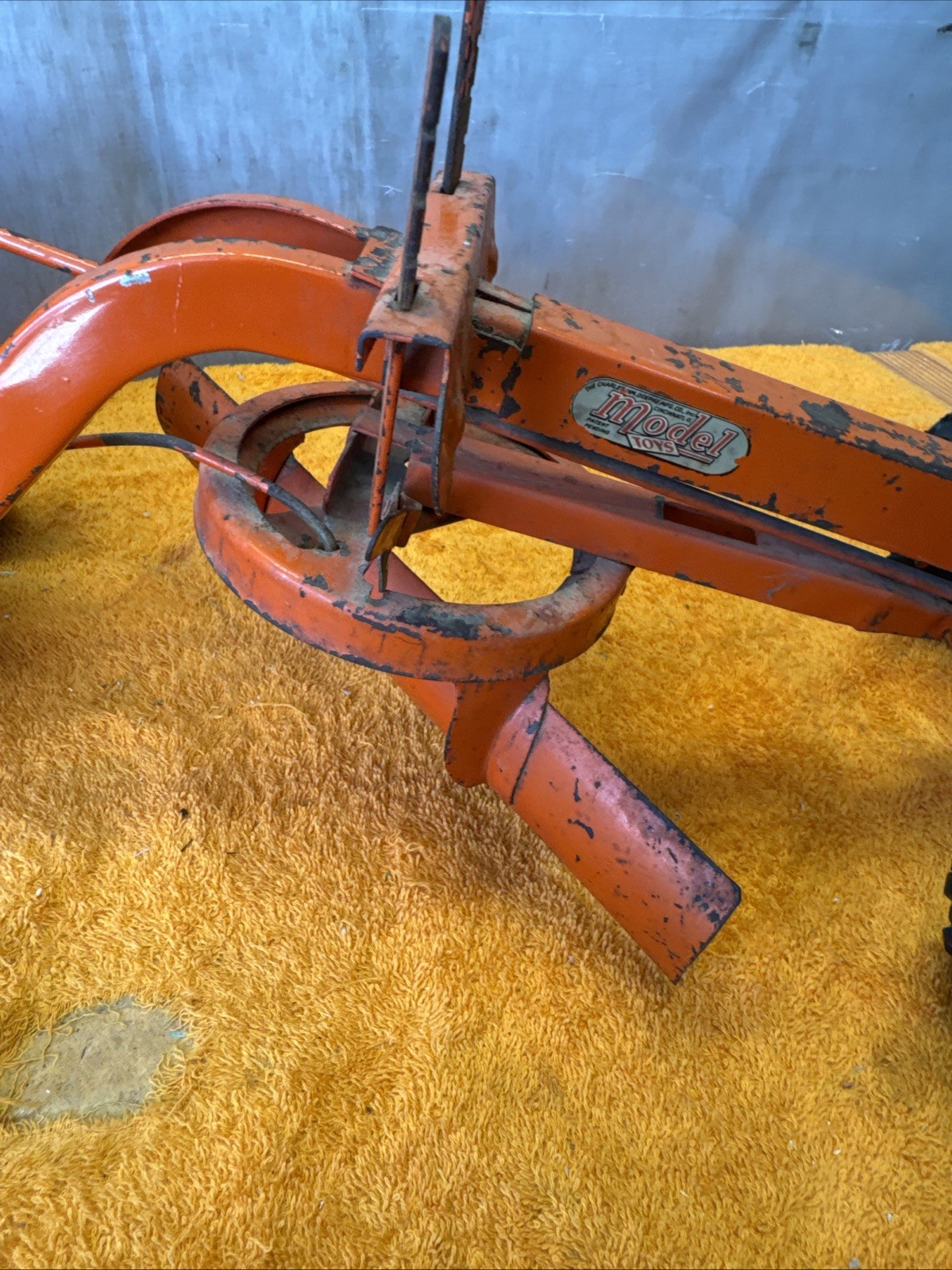 DN•Vintage 1949 DOEPKE Adams Motor Road Grader Pressed Steel Model Diesel Orange
