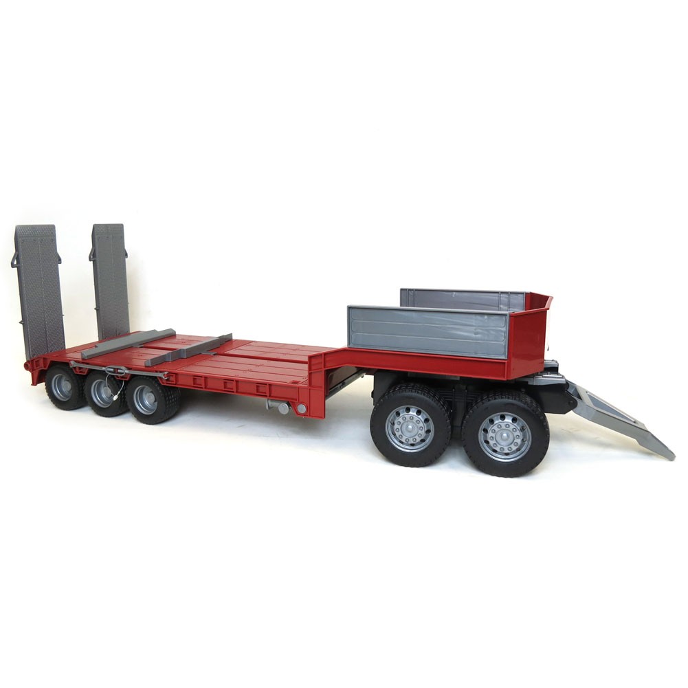 1/16 Bruder Red Tri-axle Low Loader Trailer and Dolly 42823-Kit