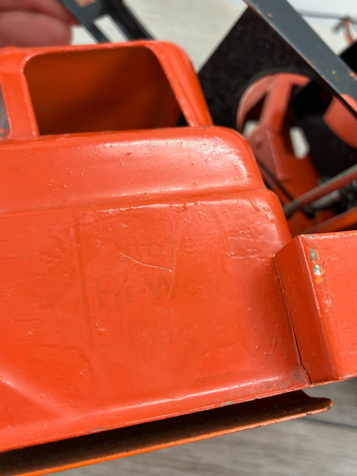 Vintage Tonka State Hi-Way Mobile Clam Crane Painted Orange Works Steel Toy 60s