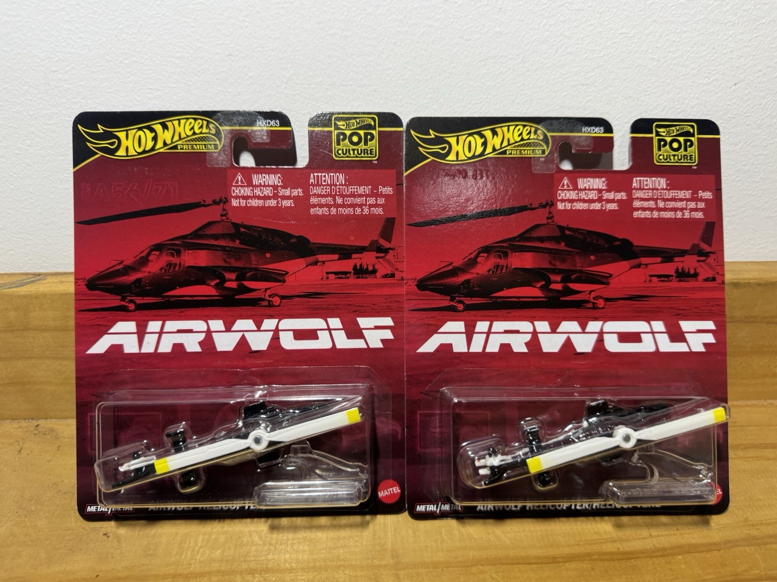 Hot Wheels Premium Pop Culture Airwolf Helicopter Diecast Vehicle Lot Of 2 HW