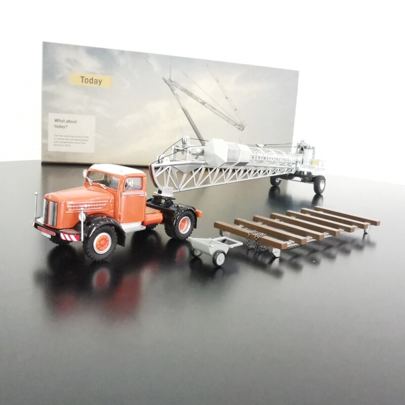 1:50 NZG Scania L60 SZM mit Liebherr F6 Truck Crane Construction Diecast Model