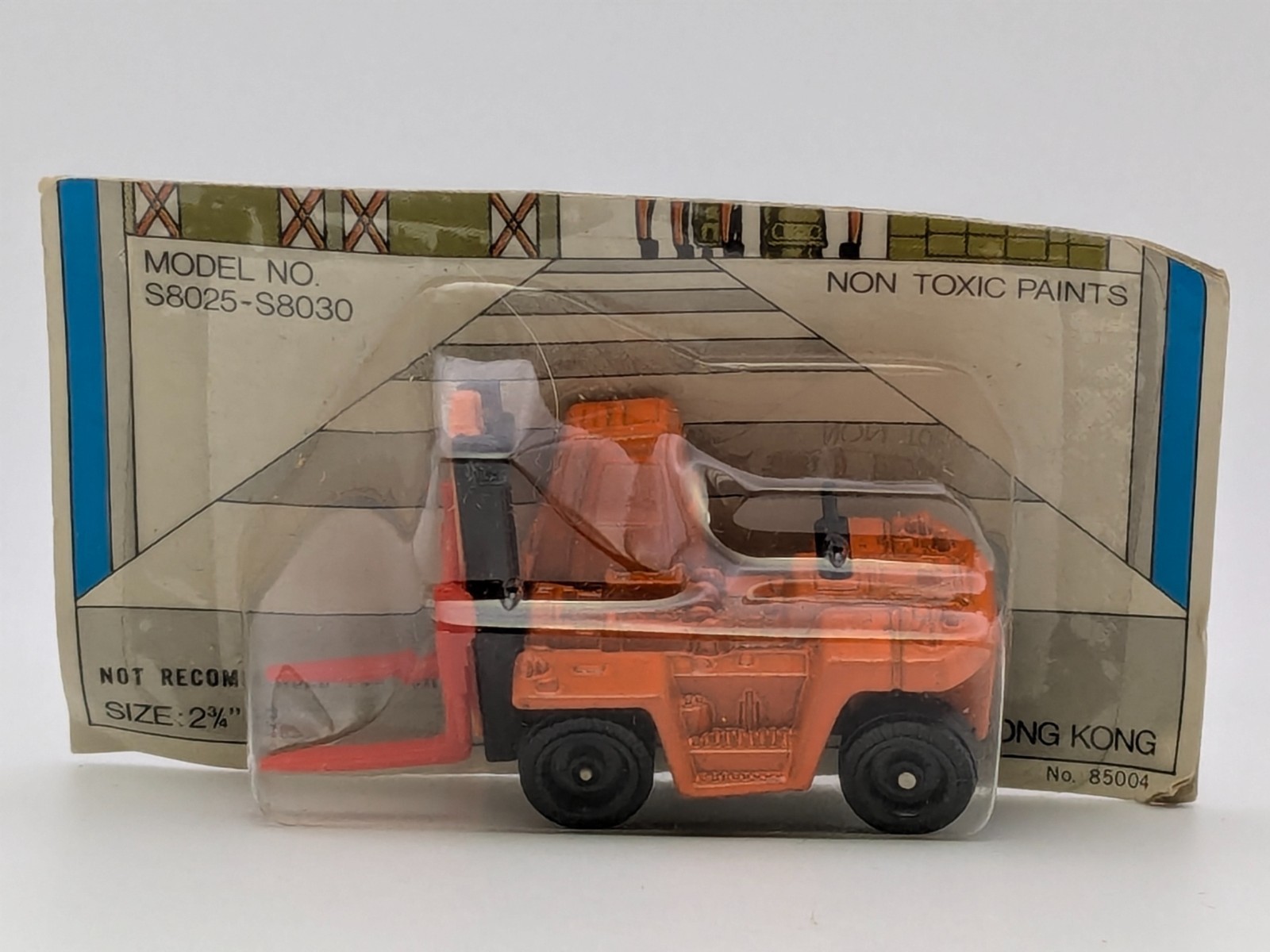 Vintage Marz Karz 1:128 Orange Fork Up Down Lift Forklift #S8030 HK #1 NEW