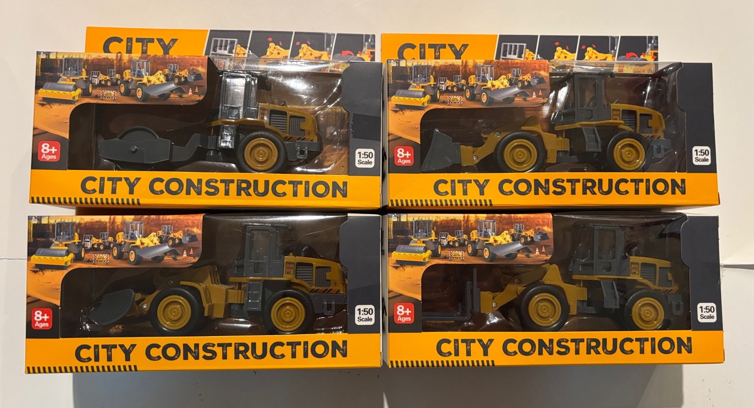 Lot of 4 City Construction 1/50th Scale Front end Loader Brand New