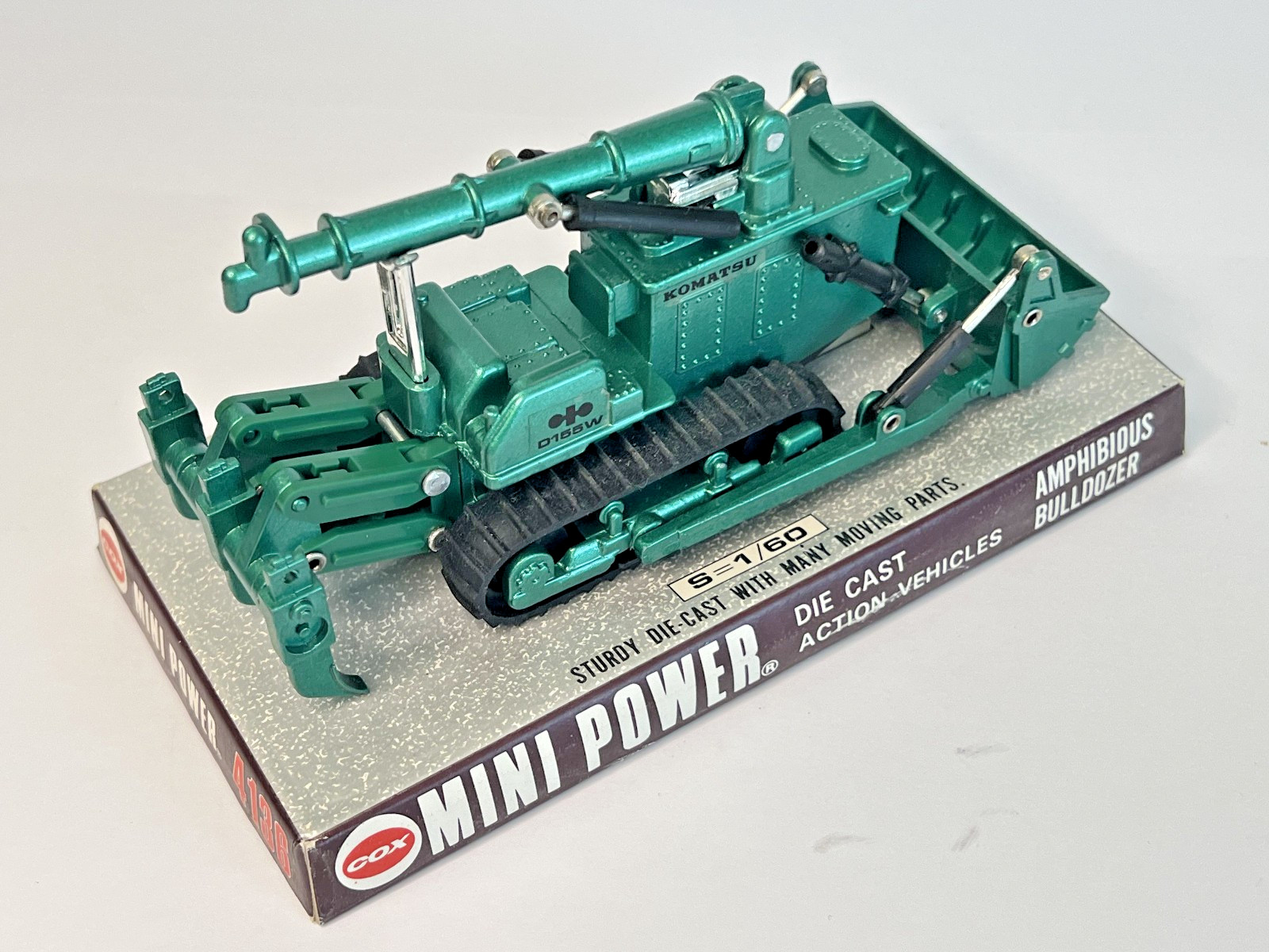 Cox Shinsei Mini Power No. 4136 1:60 Scale Komatsu Amphibious Bulldozer