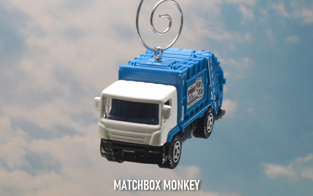 White PNW Garbage Trash Refuse Truck Custom Christmas Ornament Waste Management
