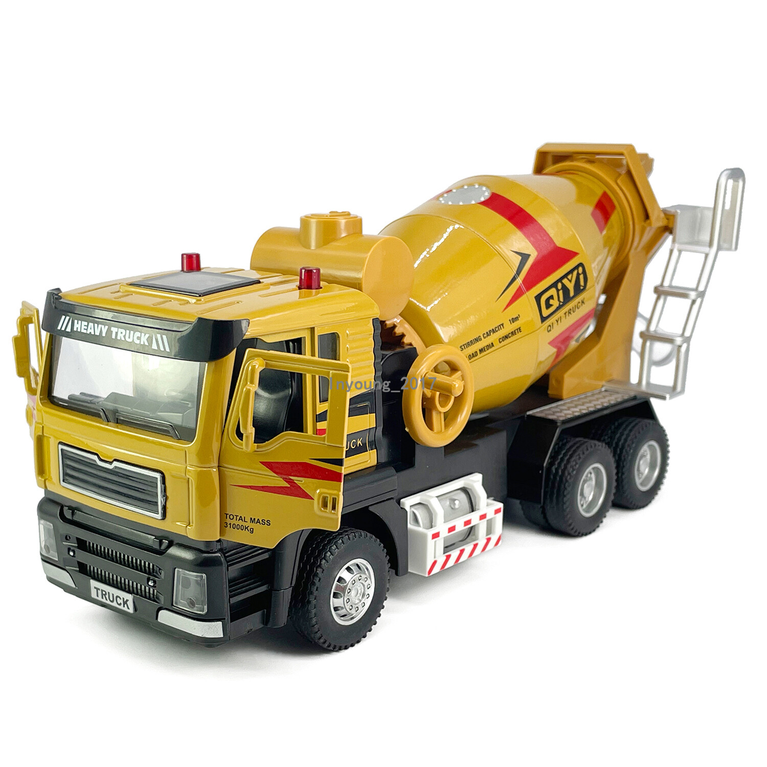 1:40 Cement Mixer Toy Truck Construction Vehicle Model Diecast Toy Car Yellow