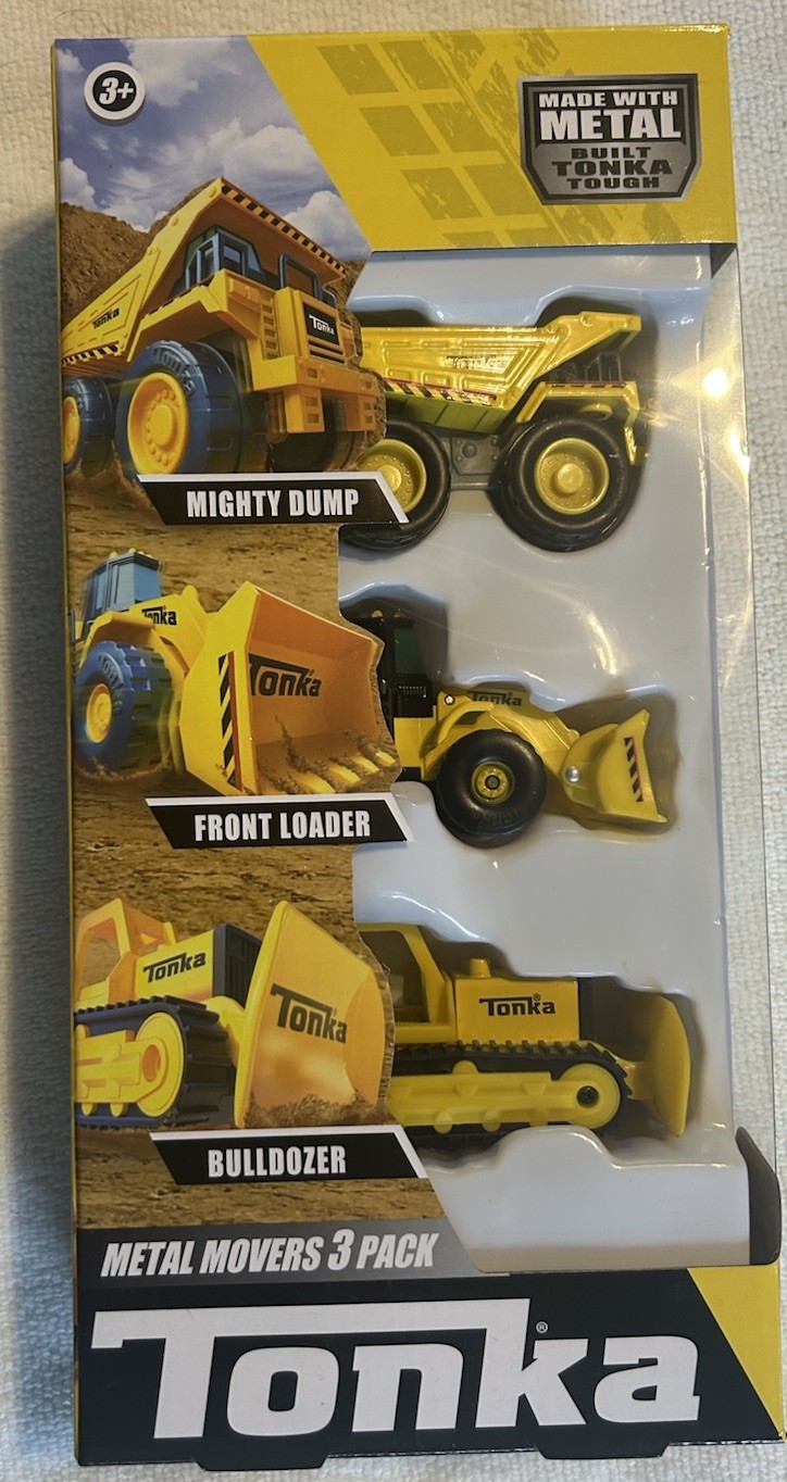 NEW Tonka – Metal Movers 3 pack – Mighty Dump Truck Front Loader & Bulldozer