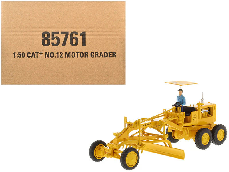 CAT Caterpillar No.12 Motor Grader Yellow with Operator “Vintage Series” 1/50 Di