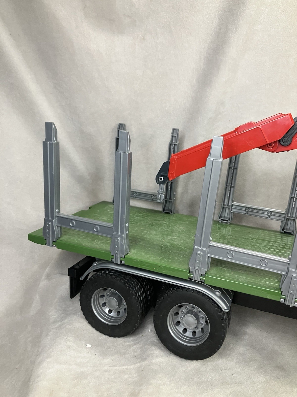 Bruder MACK Granite Timber Truck with Loading Crane, End Of Crane Missing,
