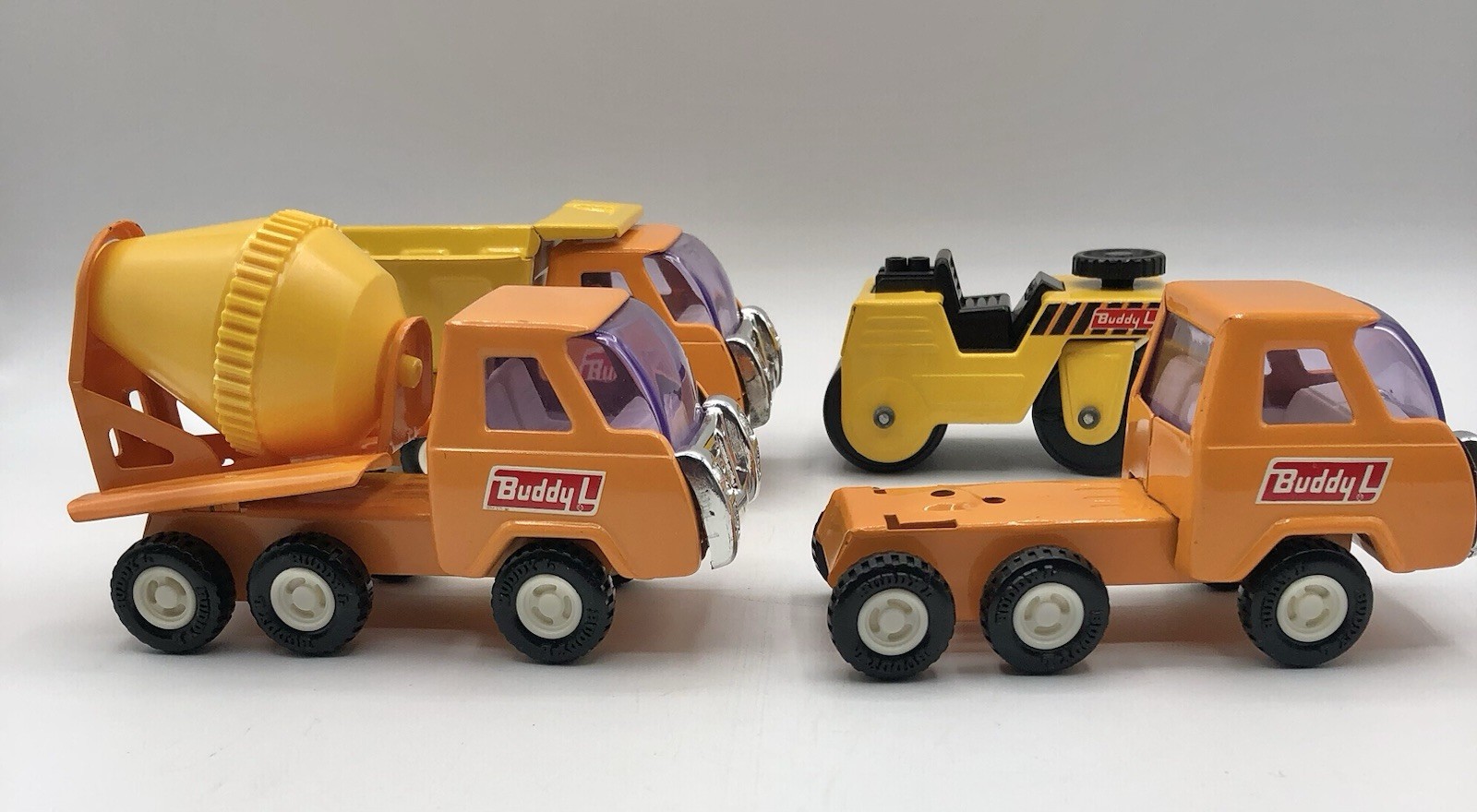 1970’s Buddy L Pressed Steel 4pc Construction Vehicle Set/ Pristine /b