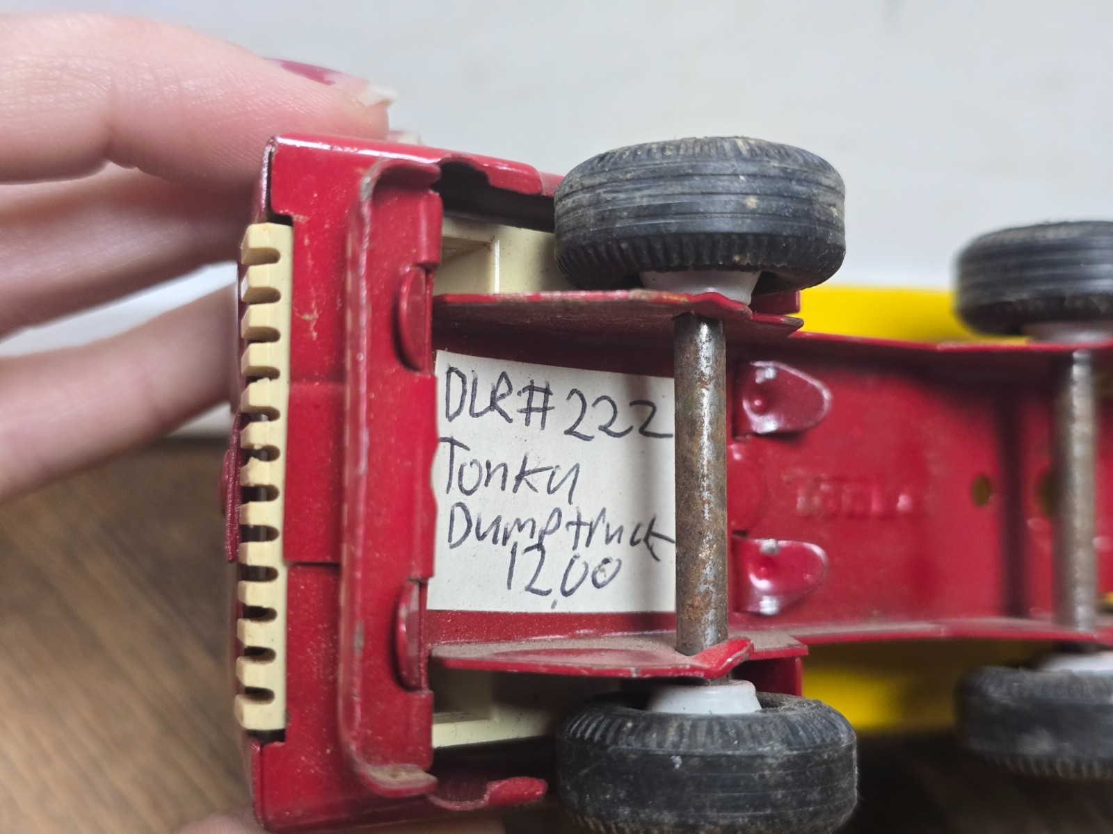🚗 TONKA Vintage 5″ Small Size Dump Truck 70’s Red & Yellow